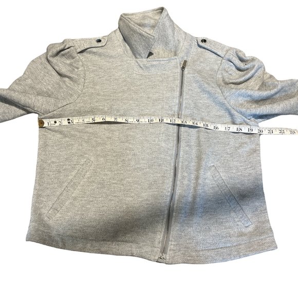 NEW LC LAUREN CONRAD NWT Knit Moto Jacket Grey Size Large VERY Cute - Picture 10 of 13
